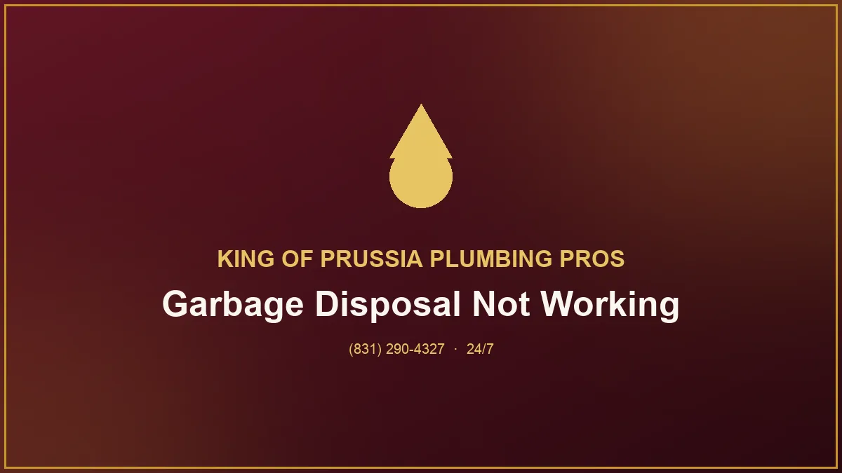 Homeowner pressing the red reset button under a garbage disposal in a King of Prussia kitchen sink cabinet