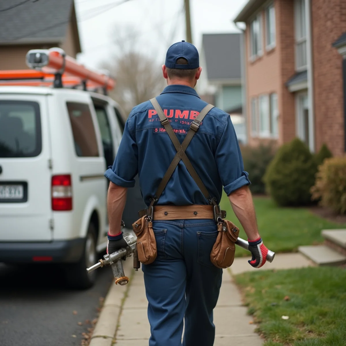 Plumber relining a clay sewer lateral at a Victorian home in Doylestown PA