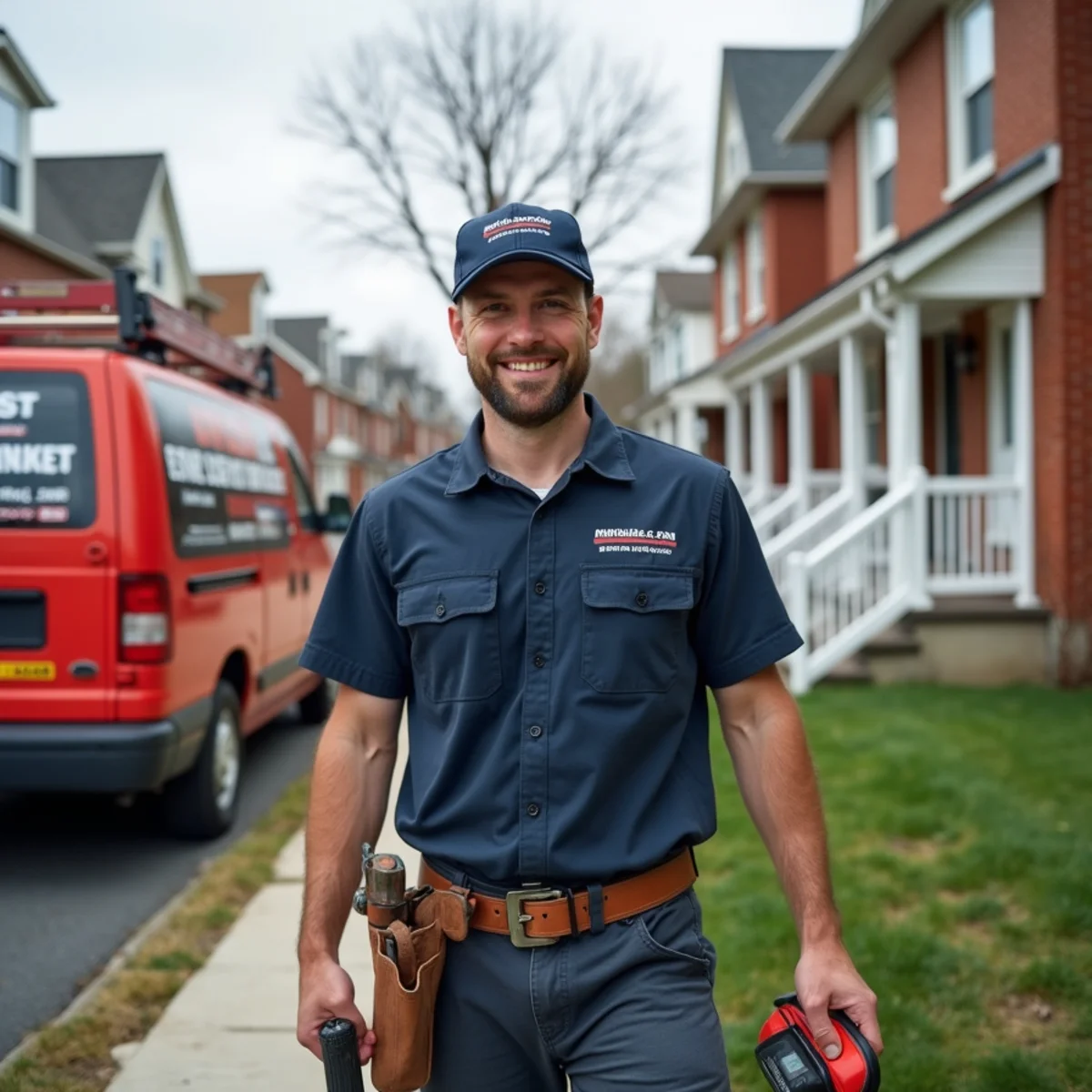 Plumber installing a backwater valve after a finished-basement backup in Havertown PA