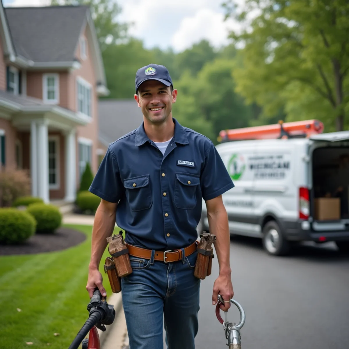Plumber servicing a well pressure tank and water softener at a Great Valley estate in Malvern PA