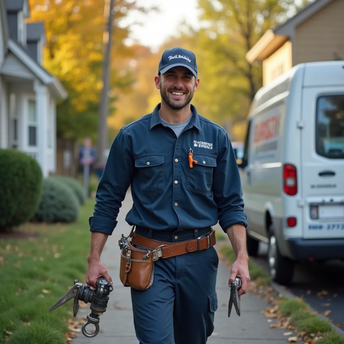 Plumber replacing a century-old clay sewer lateral in the Media PA borough