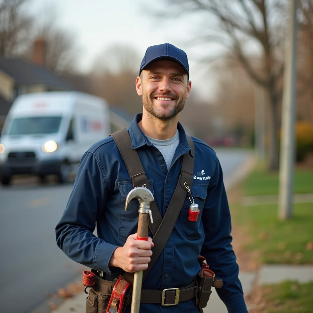 Plumber replacing a broken clay sewer lateral in Quakertown PA's historic borough