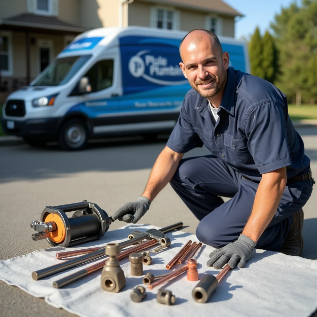 King of Prussia plumber's tools and equipment laid out for a service call