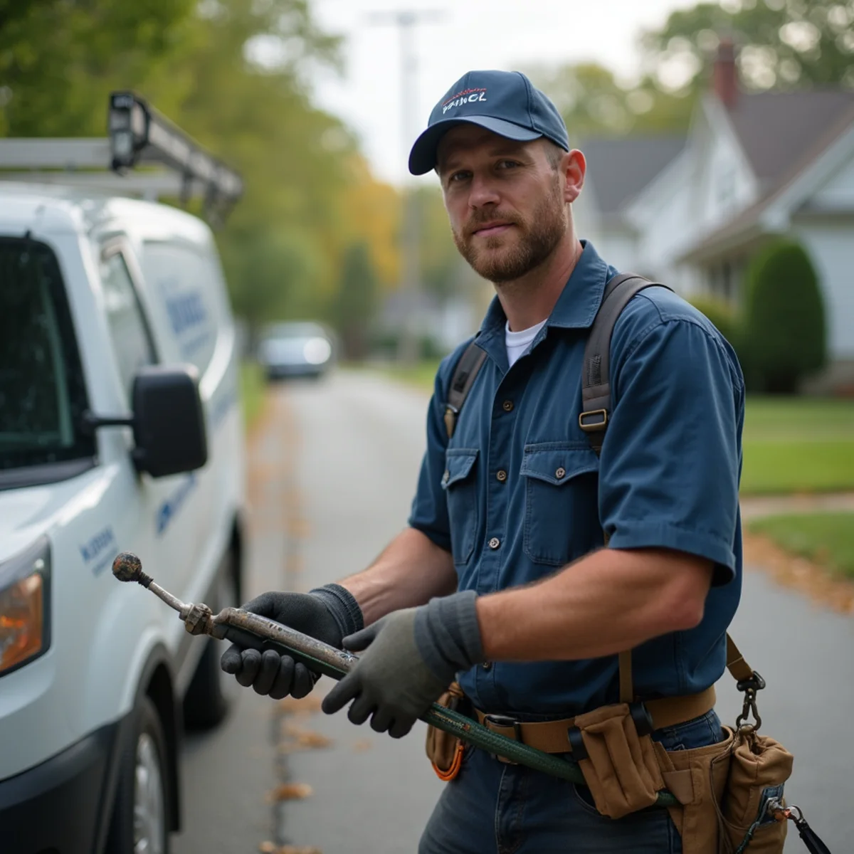 Plumber servicing a well pressure tank and iron filter in a Warrington PA home