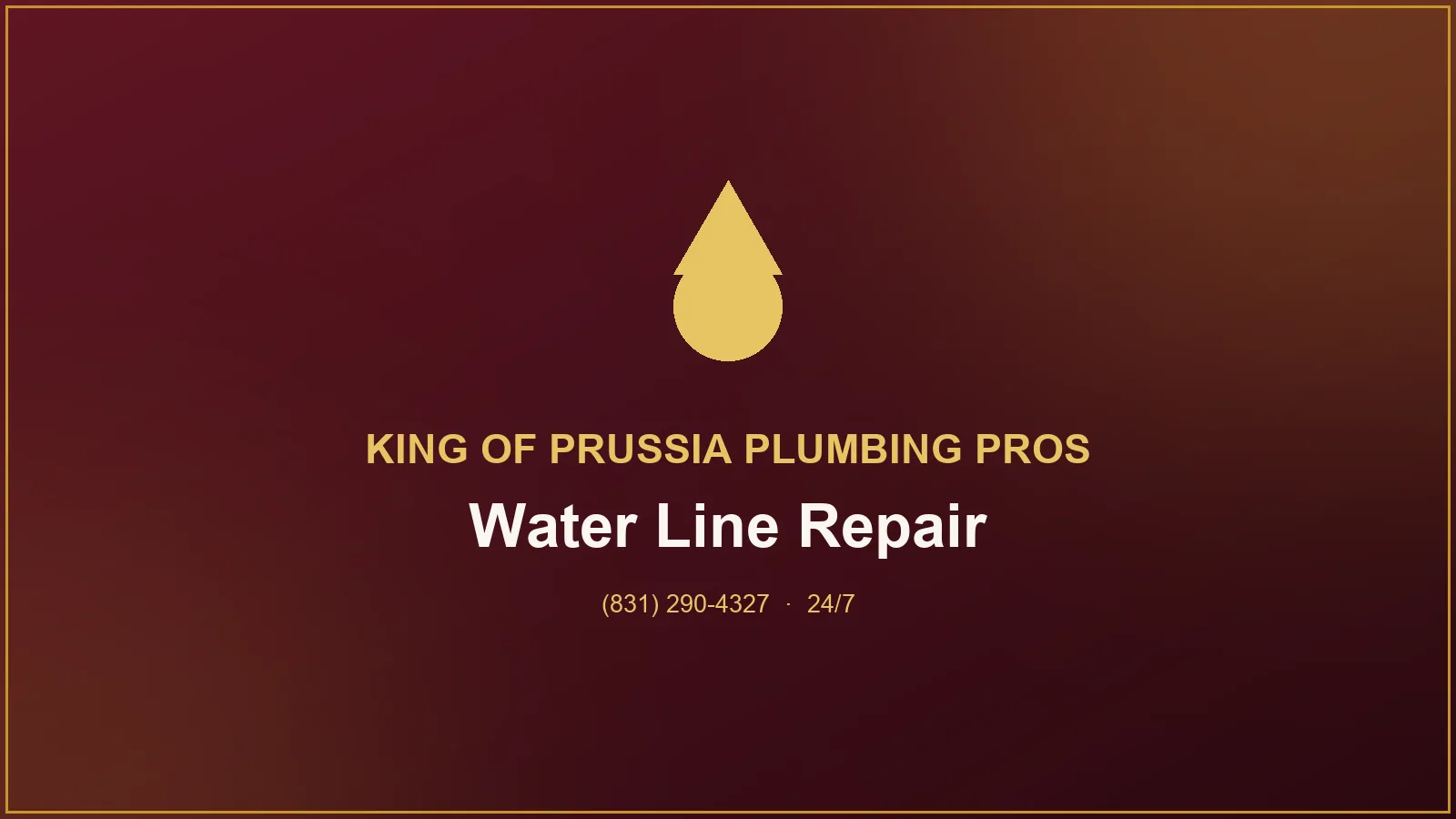 Plumber repairing a leaking main water service line in a King of Prussia PA yard